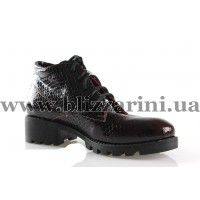 Ботинки 394-3-15 бордо лак змея бот