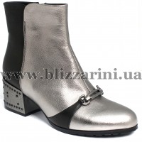 Ботильоны J5-A55-37/26/P163  silver/black кожа  бот