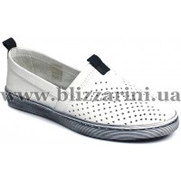 Мокасины, слипоны 0226-2002  white leather белая кожа  л-т