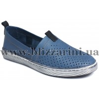 Мокасины, слипоны 0226-2002  denim leather голубая кожа  л-т