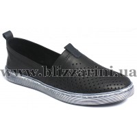 Мокасины, слипоны 0226-2002  black leather черная кожа  л-т