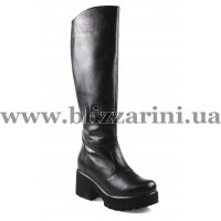 Сапоги 200-350 (мех 4) y.kurklu 16K 674 siyah deri черная кожа з