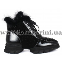 Ботинки 6A508-3045M (полн мех)  черная кожа+замш  бот з