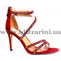 Босоніжки L1709-1-Y716  dark red красный замш  л