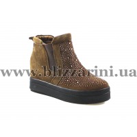 Снiкерси 216-6 (прес) brown замш бот
