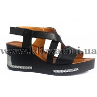 Босоніжки 0601-1007-301-18Y 010 black nikel  черная кожа  л
