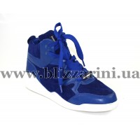 Кросiвки, кеди W101-S799-4 кож-зам blueкожа+замш бот
