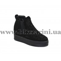 Снiкерси 216-6 (прес) black замш бот