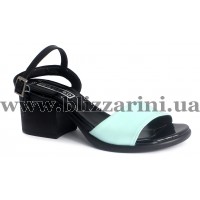 Босоніжки G019 1455 161-107  мята+черная кожа  л