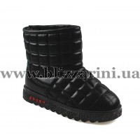 Угги, дутики A-01 (прес) (полн искус мех) black бот з
