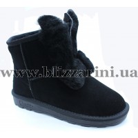 Угги, дутики 905 (прес) black замш бот з