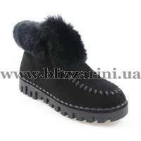 Ботинки HS60118-1 (прес) (искуст мех) black замш бот з