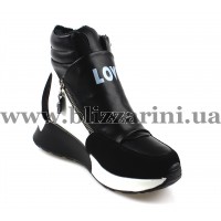Снiкерси 8509 (прес) black кожа+white (-10) бот