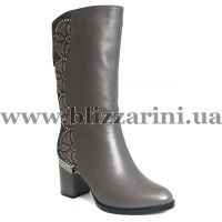 Полусапоги KR350-16BYL-277.271-M (полн мех)  серая кожа/замш  зима