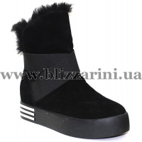 Полусапоги 6032B-TT (прес) (искуст мех) black замш бот з