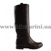 Сапоги 28559/03 (шерсть 4) коричневая кожа змея з