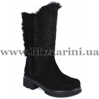 Сапоги 2891 syh suet tasli (полн мех)  черный нубук  бот з