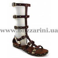 Сандалии FT-43 brown-gold 11644 корич кожа л