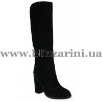 Сапоги 1870BM-T1611-L1507 (мех 4)  черный замш  зима