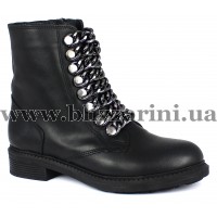 Ботинки 362 1812 siyah deri black (полн мех)  черный кожа  бот з