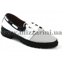  725-606 17Y 02.07 white navy leather белая кожа л-т