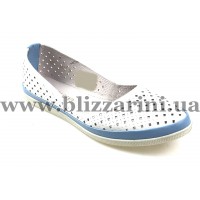  21633/1-11 белая/голуб кожа л-т