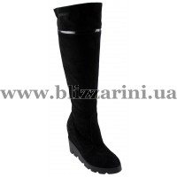 Сапоги 5251 (шерсть 4) черный замш з