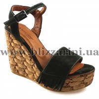 Босоніжки S17-1104 green suede зеленый замш л