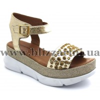 Босоніжки S17-1003 gold leather золото кожа л