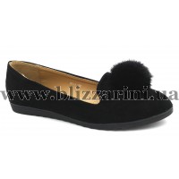 Балетки 47-1 (кожзам) black замш т