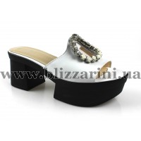 Сабо, шлепанцы GM-486 mirror 2186 R2 белая кожа л