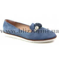 Балетки W286-7 (кожзам) blue замш т