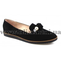 Балетки W286-7 (кожзам) black замш т