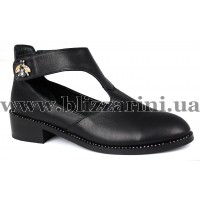 Туфлі 651 42 (БОЛ Р)  черная кожа  туф