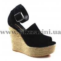 Босоніжки 113-249 black suede черный замш л