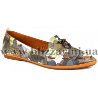 Балетки 0471-300 19Y 222 green camouflage  зеленая кожа  туф