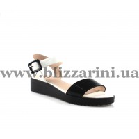 Сандалии KFN 55-1B  кож-зам white+black лак л