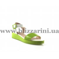 Сандалии KFN 55-1B  кож-зам white+lt green лак л