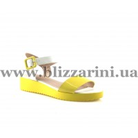 Сандалии KFN 55-1B  кож-зам white+yellow лак л