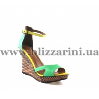 Босоніжки SS15-232 yesil deris sari deri зеленая+желтая кожа л