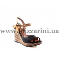 Босоніжки SS15-241 siyah deri taba deri черная+коричневая кожа л