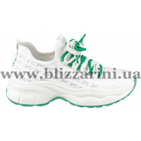 Кросiвки 2896-3-З зелен+бел текстиль туф