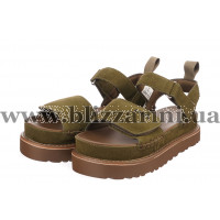 Босоніжки D01-580-8 хаки замш л